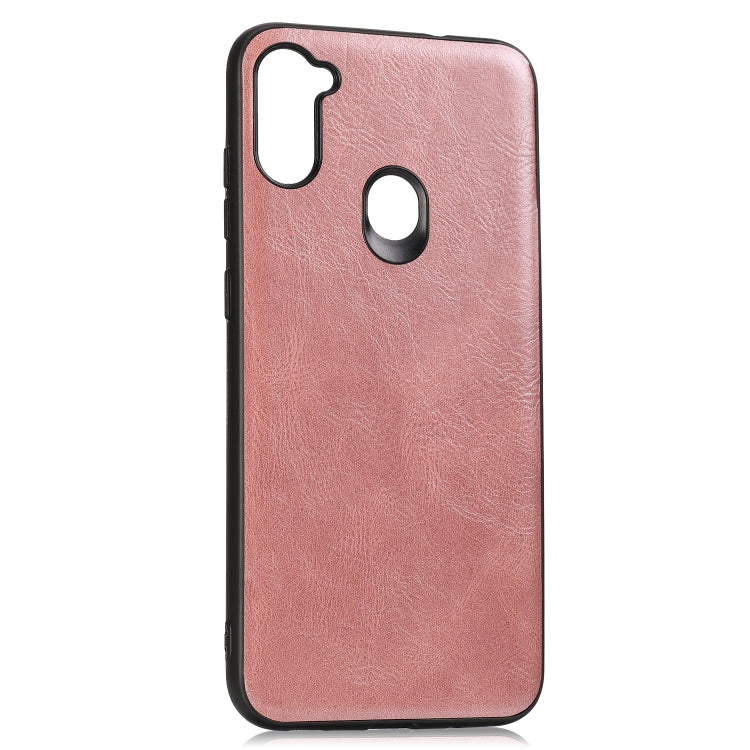 For Samsung Galaxy A11 / M11 Crazy Horse Textured Calfskin PU+PC+TPU Case