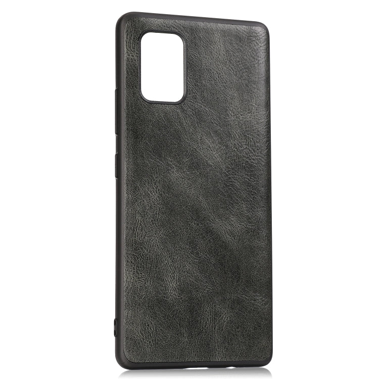 For Samsung Galaxy A71 5G Crazy Horse Textured Calfskin PU+PC+TPU Case