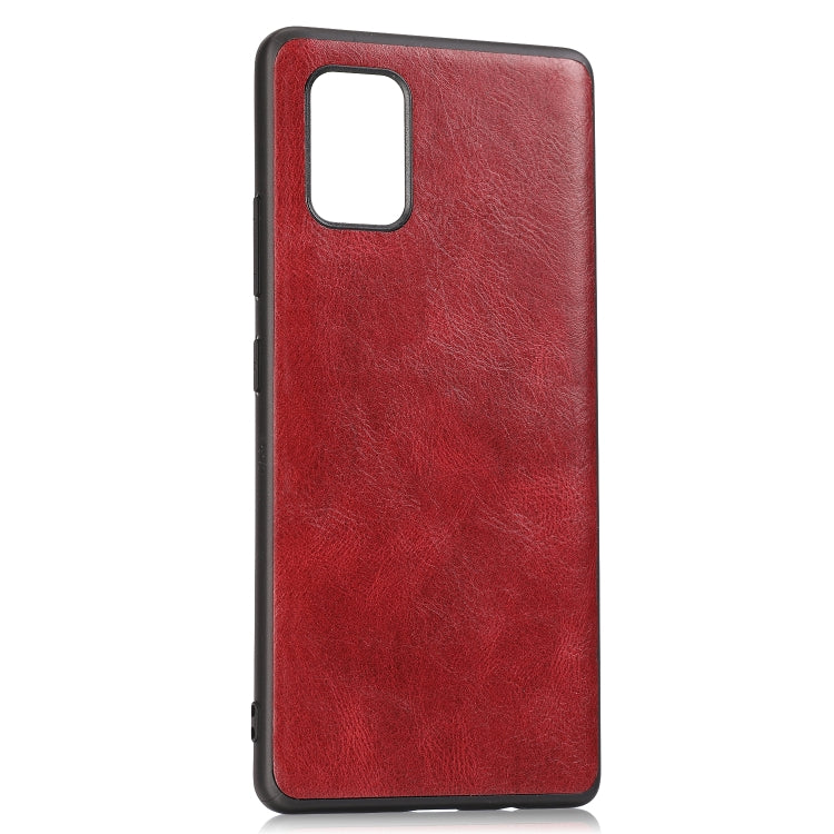 For Samsung Galaxy A71 5G Crazy Horse Textured Calfskin PU+PC+TPU Case