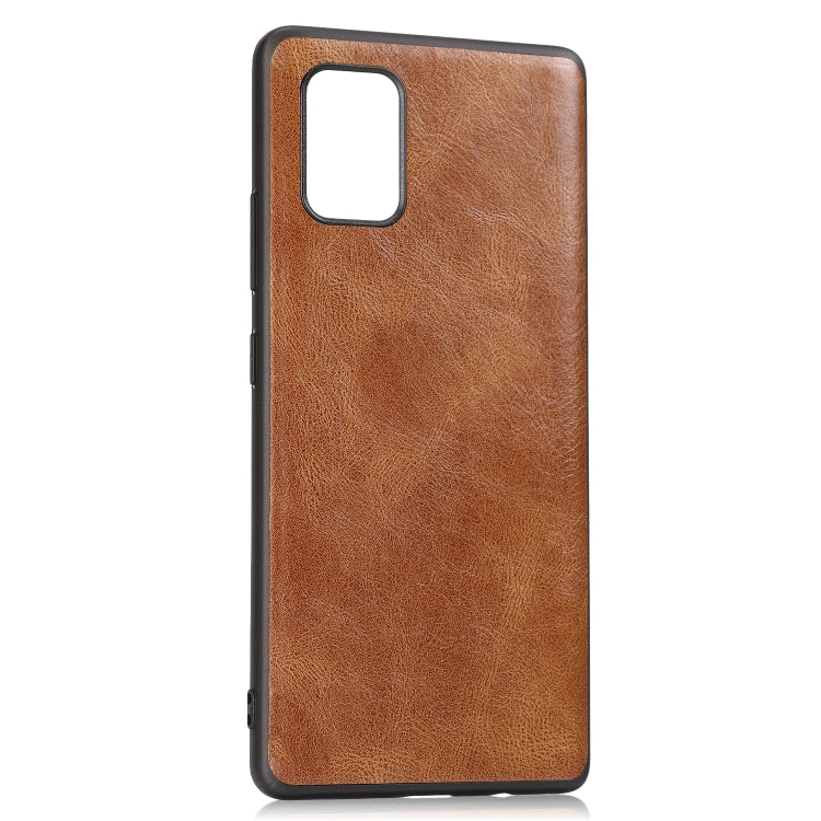 For Samsung Galaxy A71 5G Crazy Horse Textured Calfskin PU+PC+TPU Case