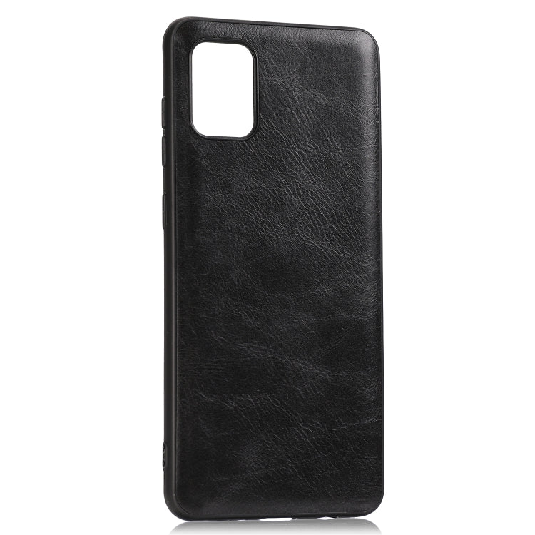 For Samsung Galaxy A31 Crazy Horse Textured Calfskin PU+PC+TPU Case
