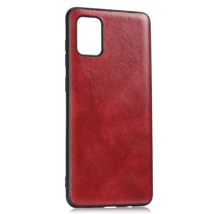 For Samsung Galaxy A31 Crazy Horse Textured Calfskin PU+PC+TPU Case