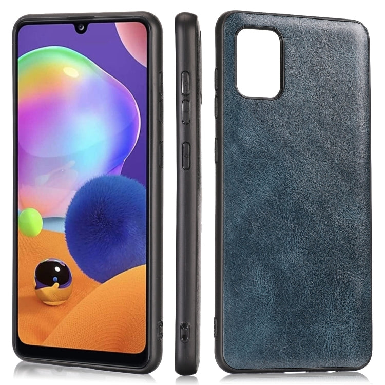 For Samsung Galaxy A31 Crazy Horse Textured Calfskin PU+PC+TPU Case