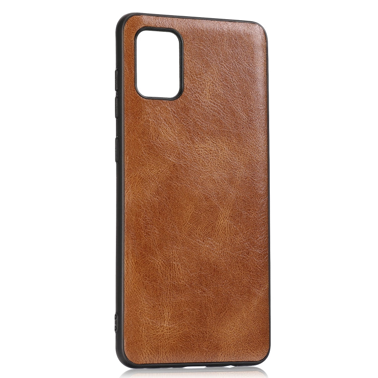 For Samsung Galaxy A31 Crazy Horse Textured Calfskin PU+PC+TPU Case