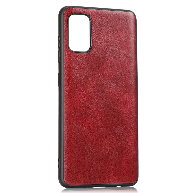 For Samsung Galaxy A41 (EU) Crazy Horse Textured Calfskin PU+PC+TPU Case