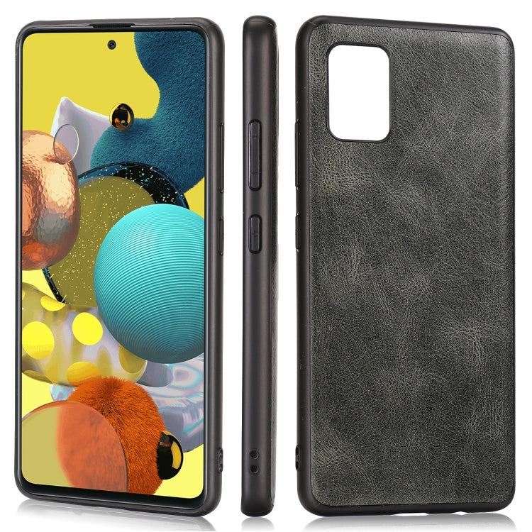 For Samsung Galaxy A51 5G Crazy Horse Textured Calfskin PU+PC+TPU Case