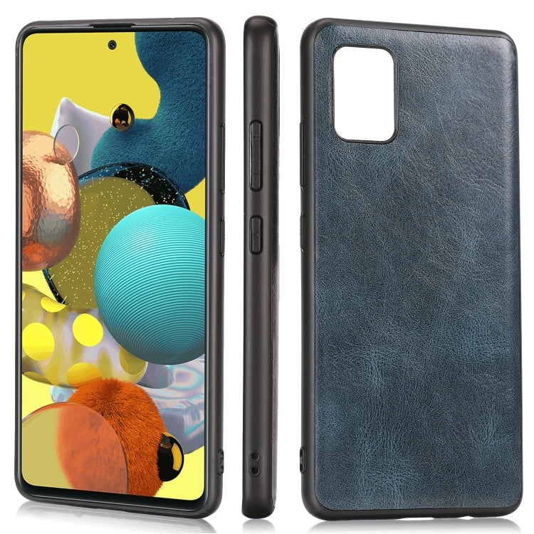 For Samsung Galaxy A51 5G Crazy Horse Textured Calfskin PU+PC+TPU Case