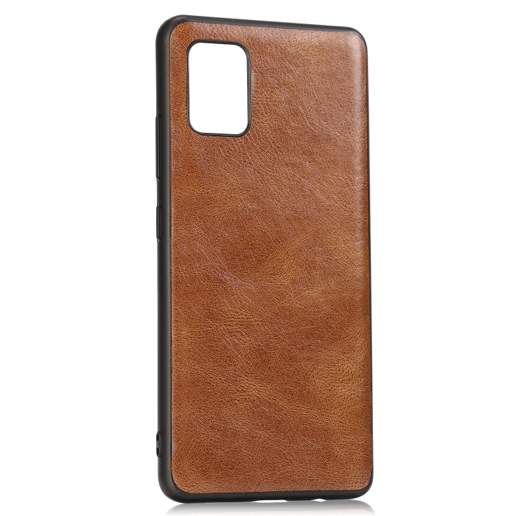 For Samsung Galaxy A51 5G Crazy Horse Textured Calfskin PU+PC+TPU Case