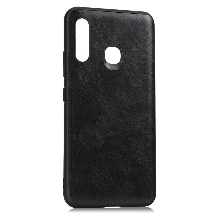 For Samsung Galaxy A70e Crazy Horse Textured Calfskin PU+PC+TPU Case