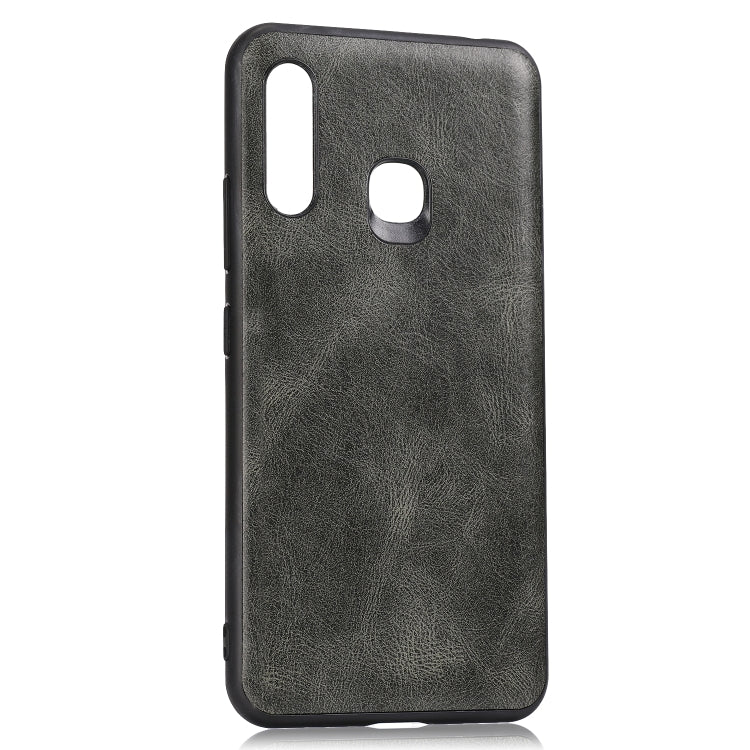 For Samsung Galaxy A70e Crazy Horse Textured Calfskin PU+PC+TPU Case