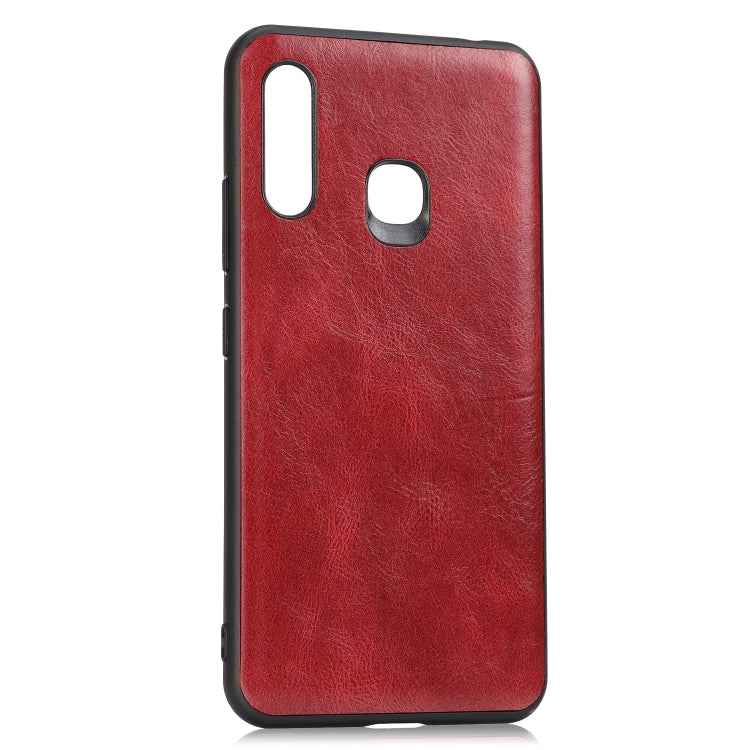For Samsung Galaxy A70e Crazy Horse Textured Calfskin PU+PC+TPU Case