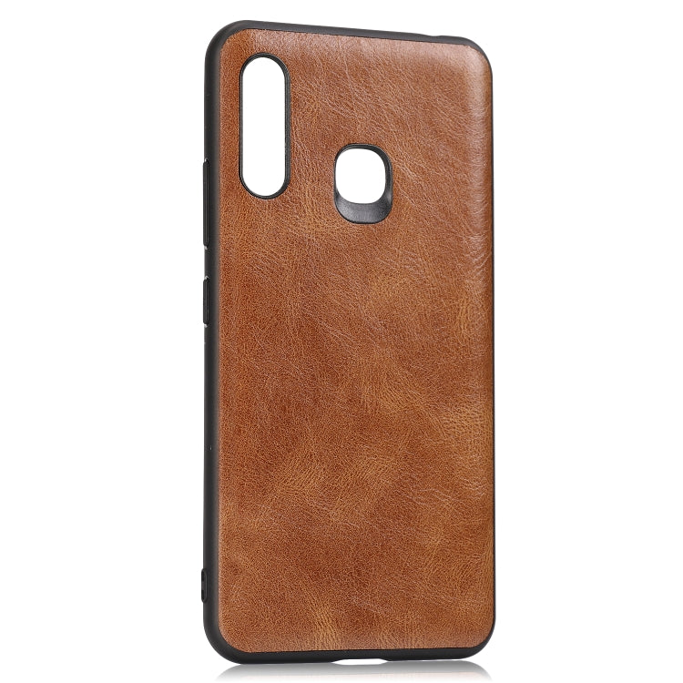For Samsung Galaxy A70e Crazy Horse Textured Calfskin PU+PC+TPU Case