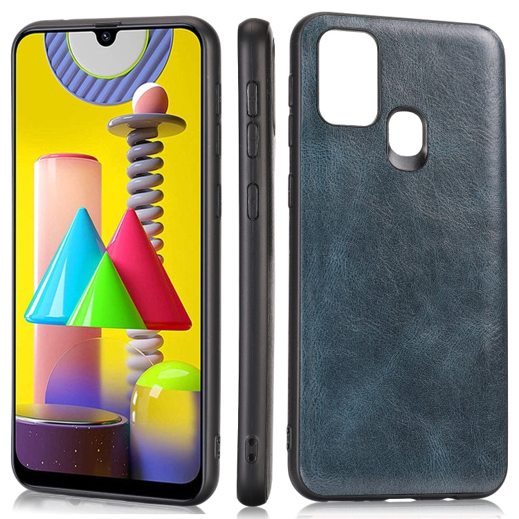 For Samsung Galaxy M31 Crazy Horse Textured Calfskin PU+PC+TPU Case