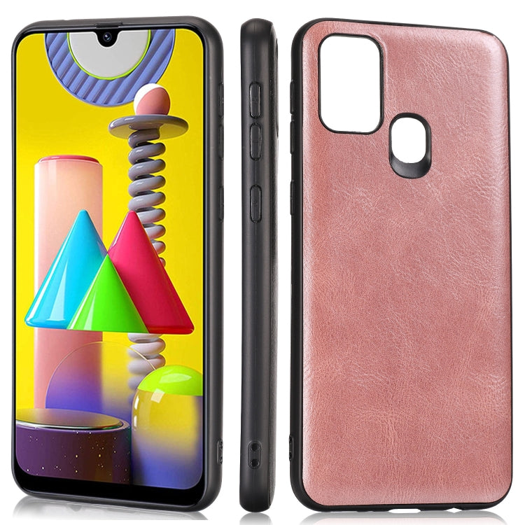 For Samsung Galaxy M31 Crazy Horse Textured Calfskin PU+PC+TPU Case