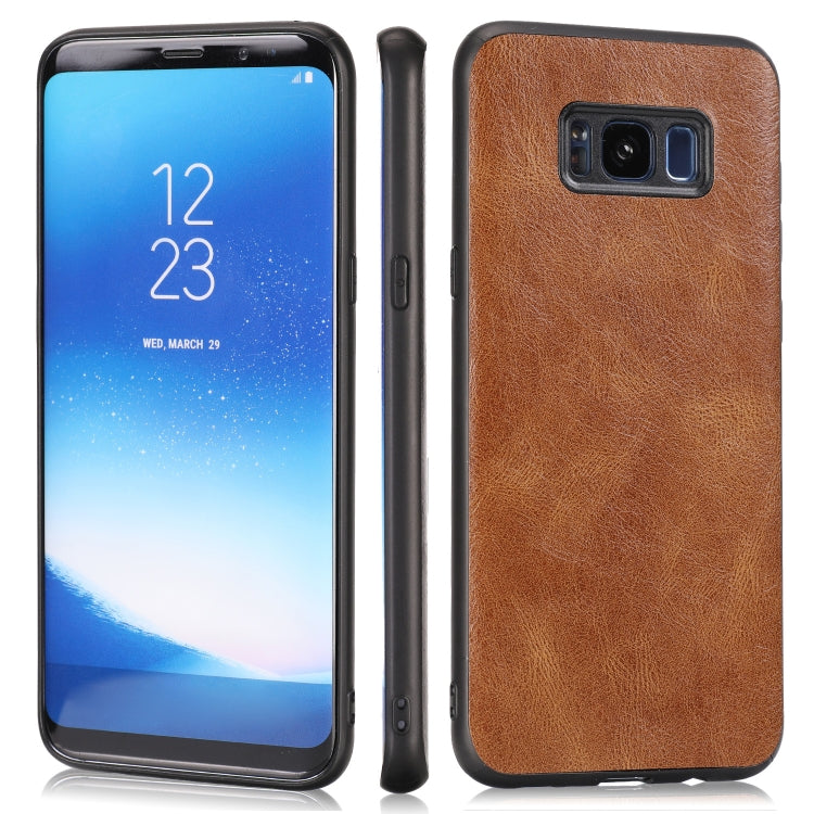 For Samsung Galaxy S8 Crazy Horse Textured Calfskin PU+PC+TPU Case