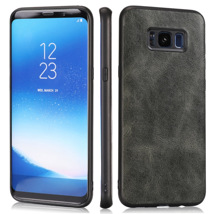 For Samsung Galaxy S8 Plus Crazy Horse Textured Calfskin PU+PC+TPU Case