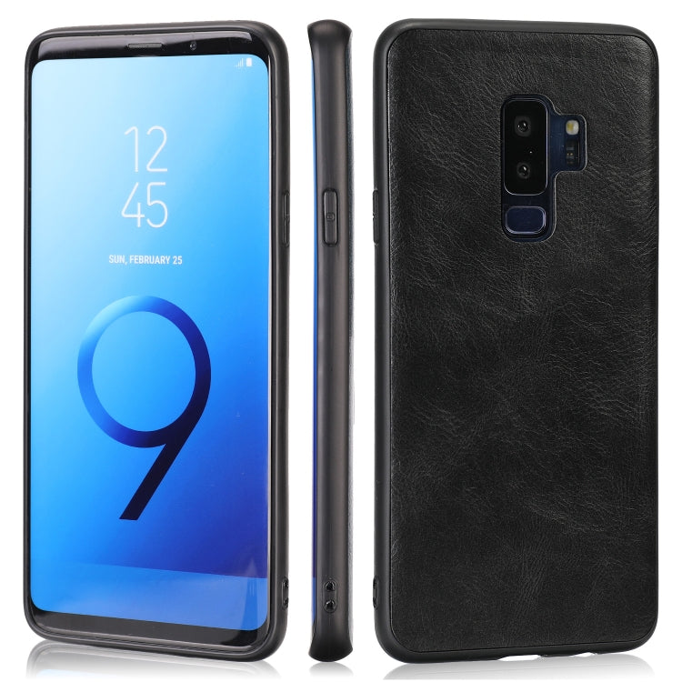For Samsung Galaxy S9 Plus Crazy Horse Textured Calfskin PU+PC+TPU Case