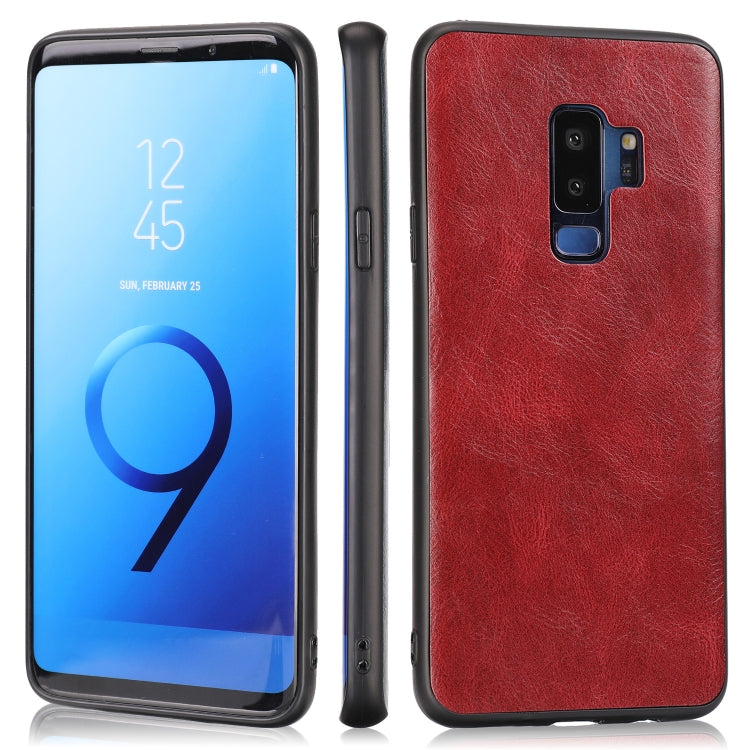For Samsung Galaxy S9 Plus Crazy Horse Textured Calfskin PU+PC+TPU Case