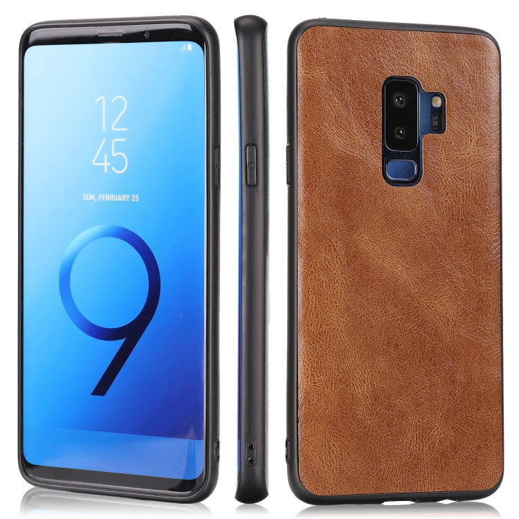 For Samsung Galaxy S9 Plus Crazy Horse Textured Calfskin PU+PC+TPU Case