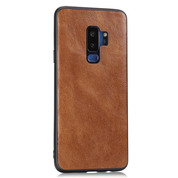 For Samsung Galaxy S9 Plus Crazy Horse Textured Calfskin PU+PC+TPU Case