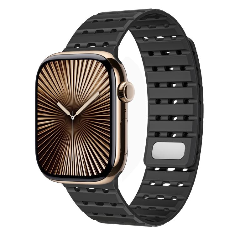 For Apple Watch 42mm / 41mm / 40mm / 38mm Two-Tone Breathable Magnetic Silicone Watch Band