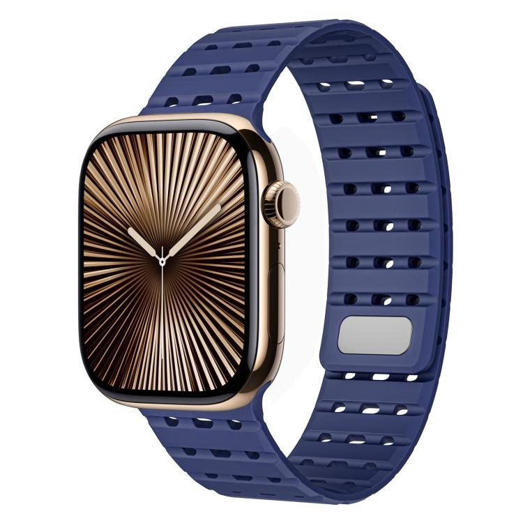 For Apple Watch 42mm / 41mm / 40mm / 38mm Two-Tone Breathable Magnetic Silicone Watch Band