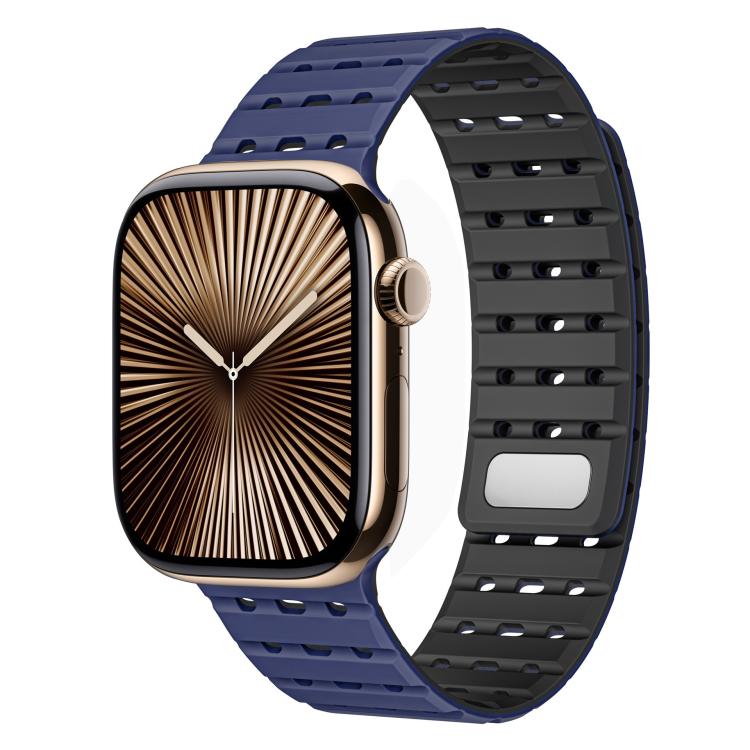 For Apple Watch 42mm / 41mm / 40mm / 38mm Two-Tone Breathable Magnetic Silicone Watch Band