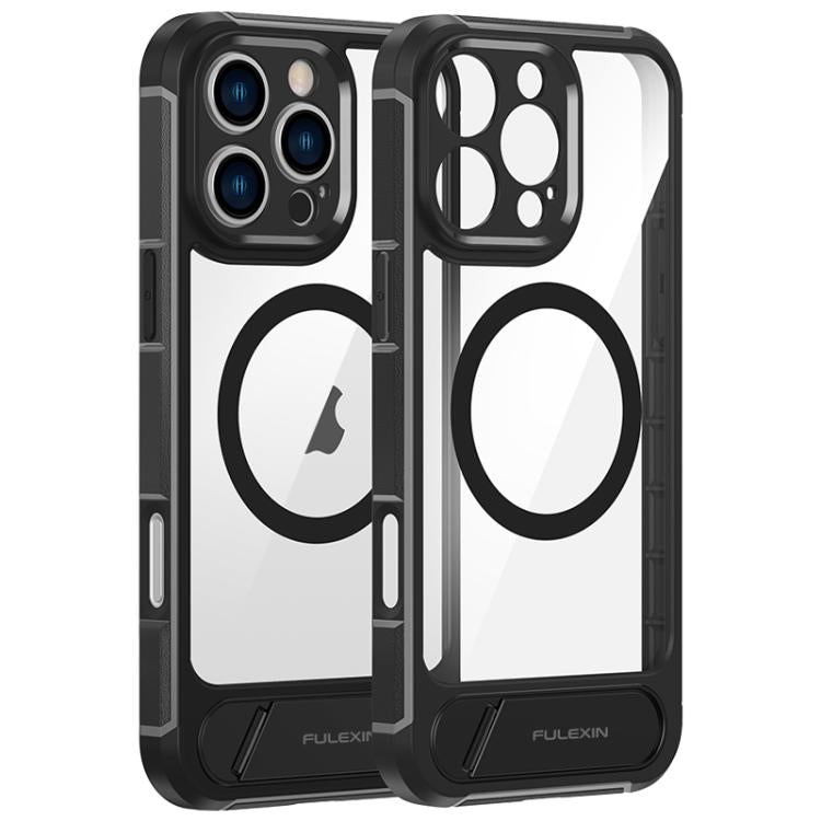 For iPhone 16 Pro Max FULEXIN L1 Series Transparent MagSafe Holder Phone Case