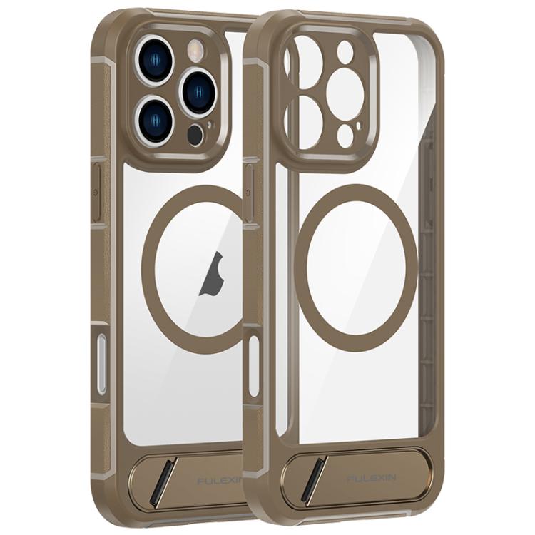 For iPhone 16 Pro Max FULEXIN L1 Series Transparent MagSafe Holder Phone Case
