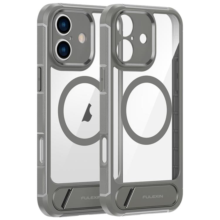 For iPhone 16 FULEXIN L1 Series Transparent MagSafe Holder Phone Case