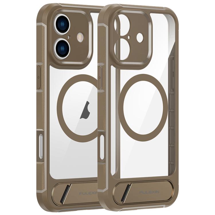 For iPhone 16 FULEXIN L1 Series Transparent MagSafe Holder Phone Case