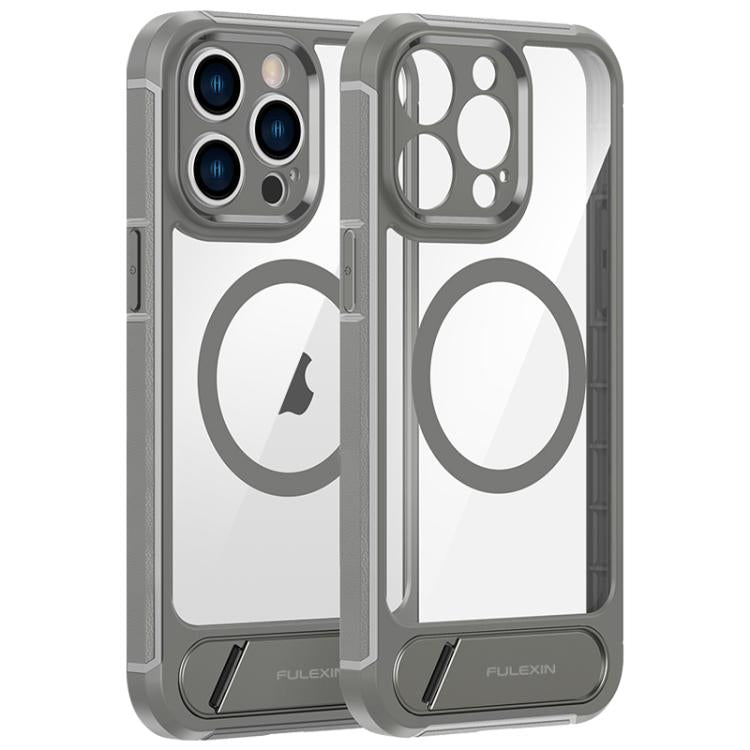 For iPhone 15 Pro FULEXIN L1 Series Transparent MagSafe Holder Phone Case