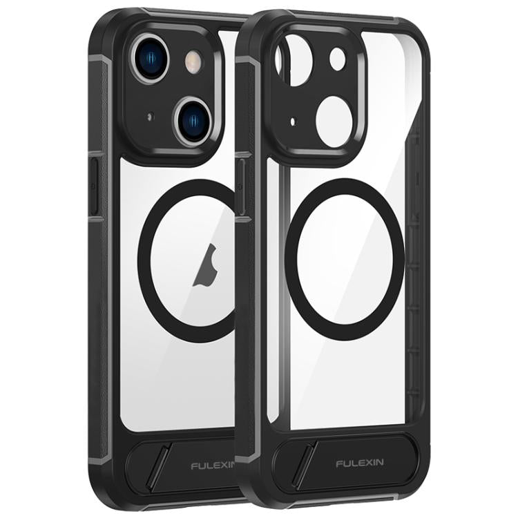 For iPhone 15 FULEXIN L1 Series Transparent MagSafe Holder Phone Case