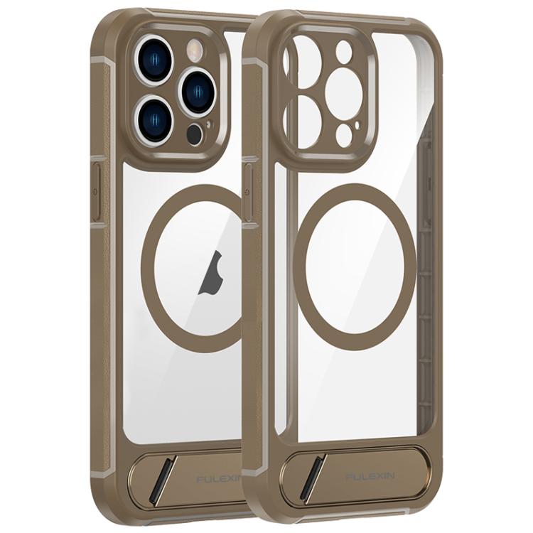 For iPhone 14 Pro Max FULEXIN L1 Series Transparent MagSafe Holder Phone Case