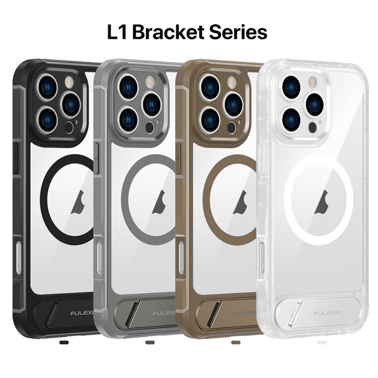 For iPhone 14 FULEXIN L1 Series Transparent MagSafe Holder Phone Case