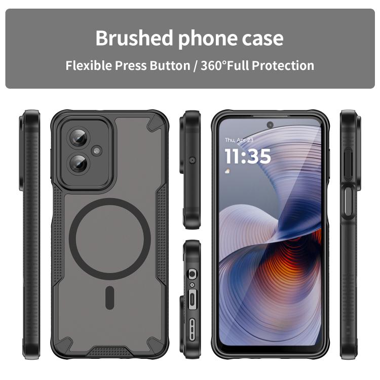 For Motorola Moto G55 5G Armor Glaze MagSafe Magnetic Phone Case