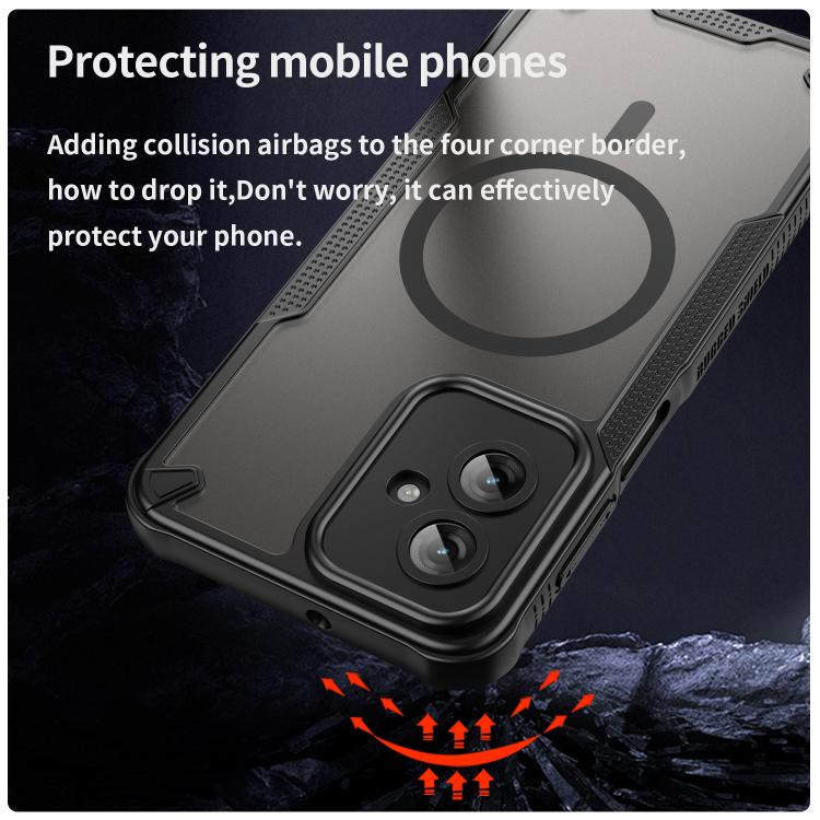 For Motorola Moto G55 5G Armor Glaze MagSafe Magnetic Phone Case