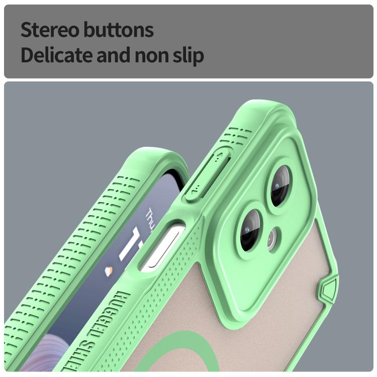 For Motorola Moto G55 5G Armor Glaze MagSafe Magnetic Phone Case
