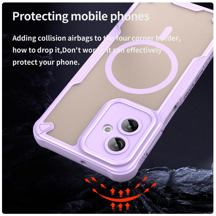For Motorola Moto G55 5G Armor Glaze MagSafe Magnetic Phone Case