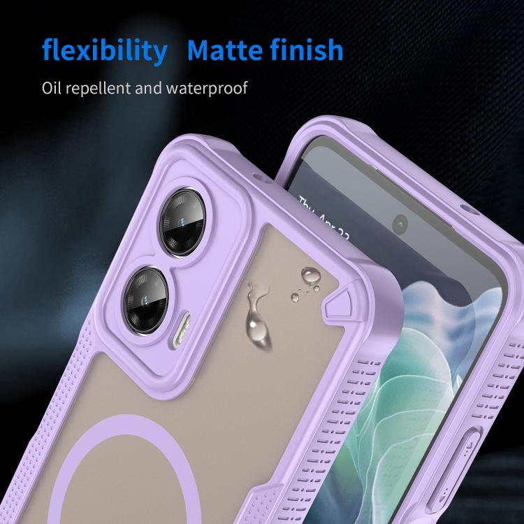 For Motorola Moto G35 5G Armor Glaze MagSafe Magnetic Phone Case