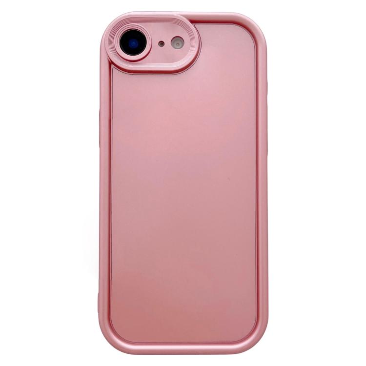 For iPhone SE 2022 / 2020 / 8 / 7 Solid Color Metallic Paint Precise Hole TPU Phone Case - Pink