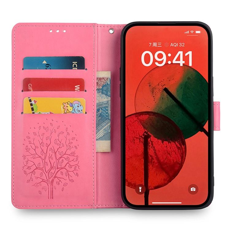 For Xiaomi 17 Tree & Deer Embossed Leather Phone Case
