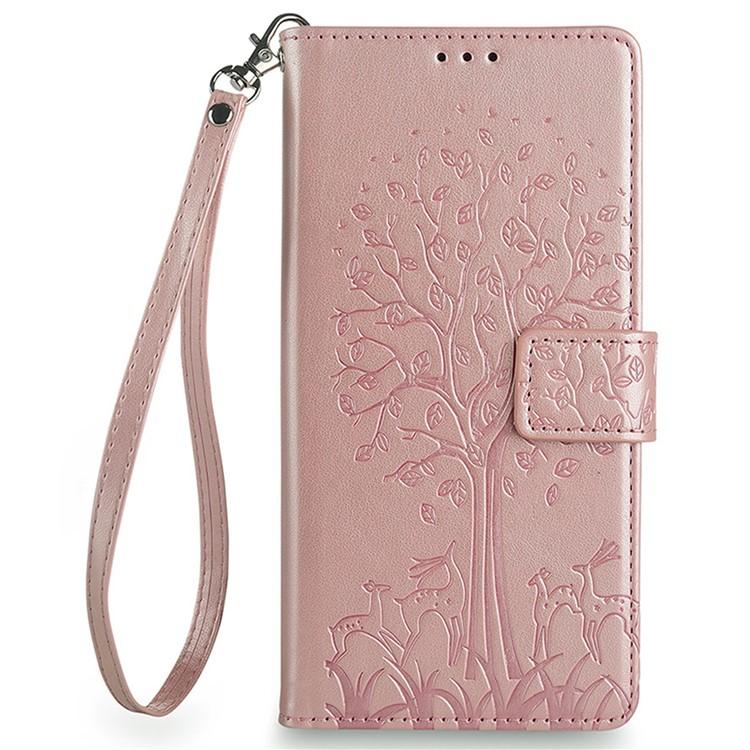 For Xiaomi 17 Pro Max Tree & Deer Embossed Leather Phone Case
