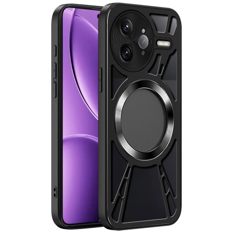 For Xiaomi K80 Pro Silicone Cooling Hollow Metal MagSafe Phone Case