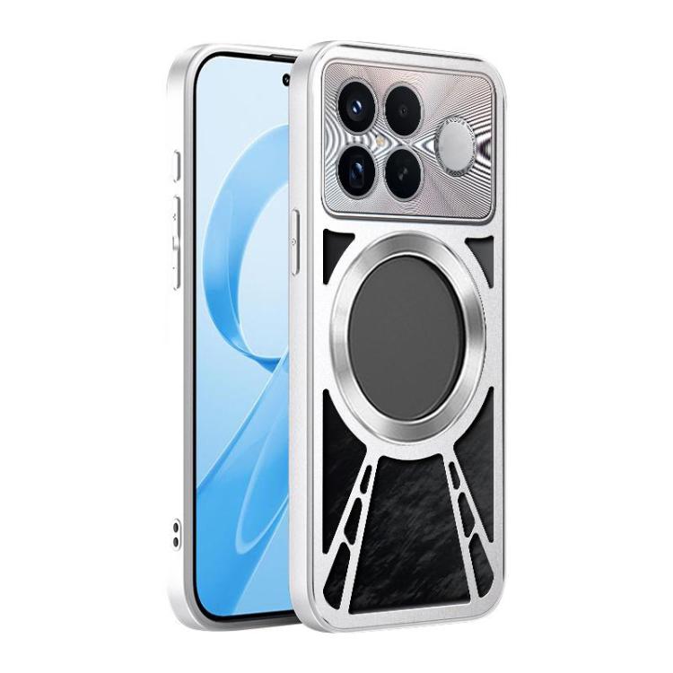 For Redmi K90 Pro Max / Poco F8 Ultra Silicone Cooling Hollow Metal MagSafe Phone Case