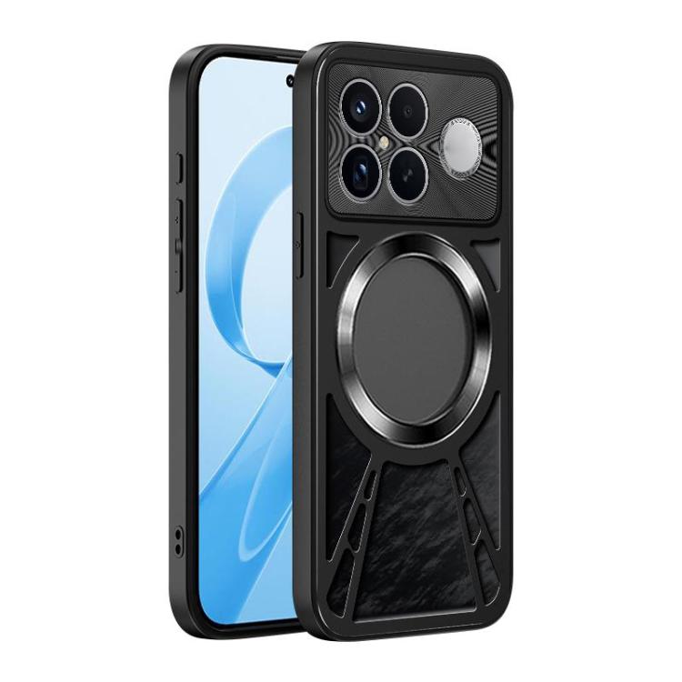 For Redmi K90 Pro Max / Poco F8 Ultra Silicone Cooling Hollow Metal MagSafe Phone Case