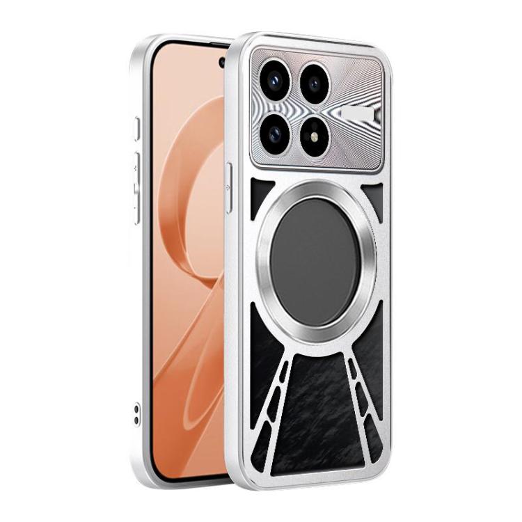 For Redmi K90 / Poco F8 Pro Silicone Cooling Hollow Metal MagSafe Phone Case
