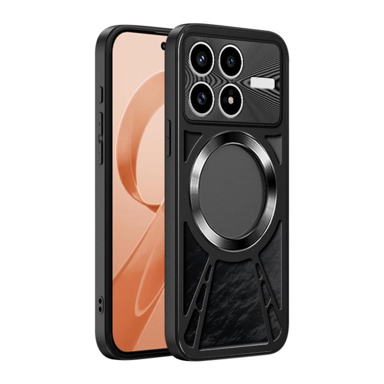 For Redmi K90 / Poco F8 Pro Silicone Cooling Hollow Metal MagSafe Phone Case