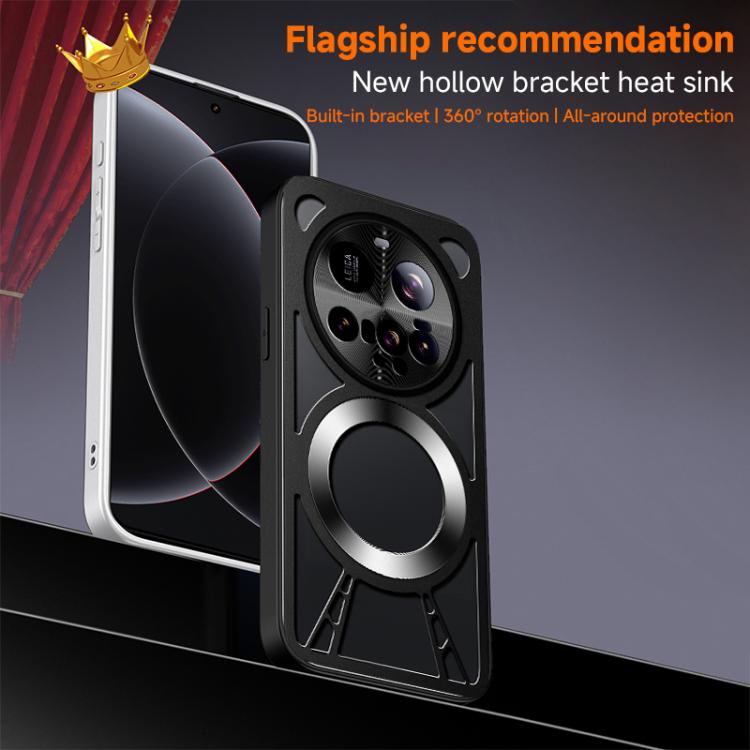 For Redmi K90 / Poco F8 Pro Silicone Cooling Hollow Metal MagSafe Phone Case