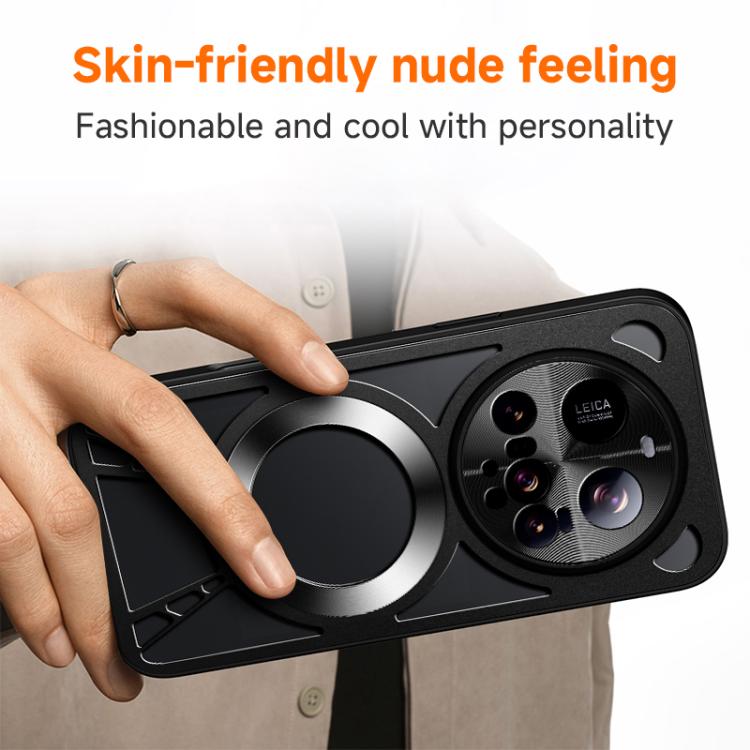 For Redmi K90 / Poco F8 Pro Silicone Cooling Hollow Metal MagSafe Phone Case